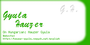 gyula hauzer business card